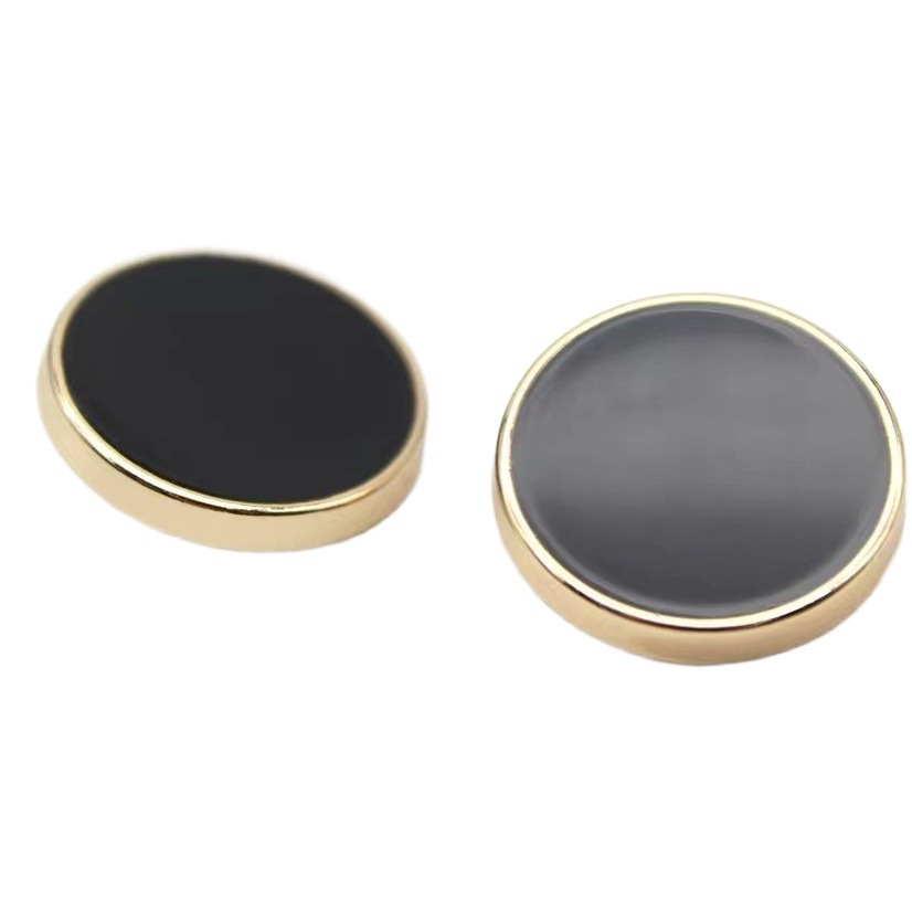 Yisen ESSTUDIO flat golden edge silver edge black and white oil metal button suit formal wear button tweed coat buckle