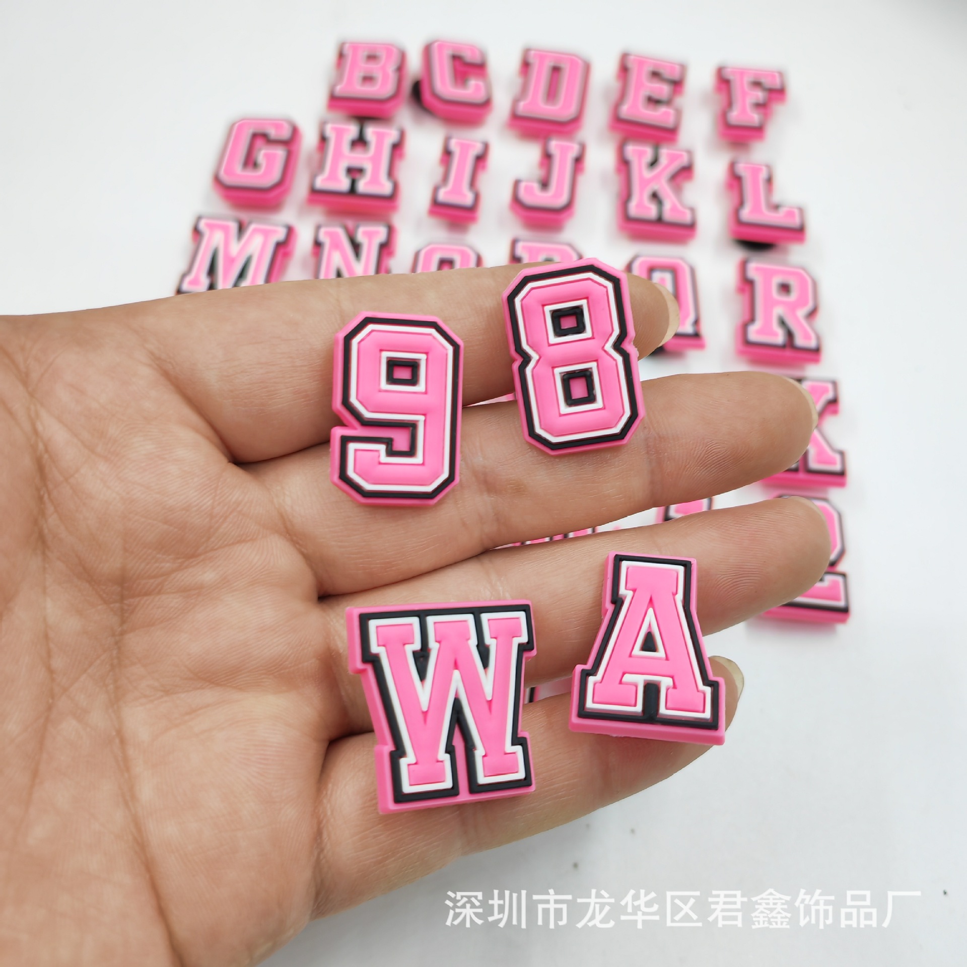 Picture of New product letter hole shoes shoes flower shoes diy accessories crcs shoes decoration PVC shoelace buckle numbers