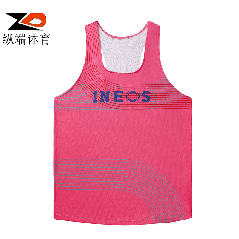 Picture of ZD longitudinal end men's track and field marathon running vest sports quick-drying breathable ultra-light mesh training suit
