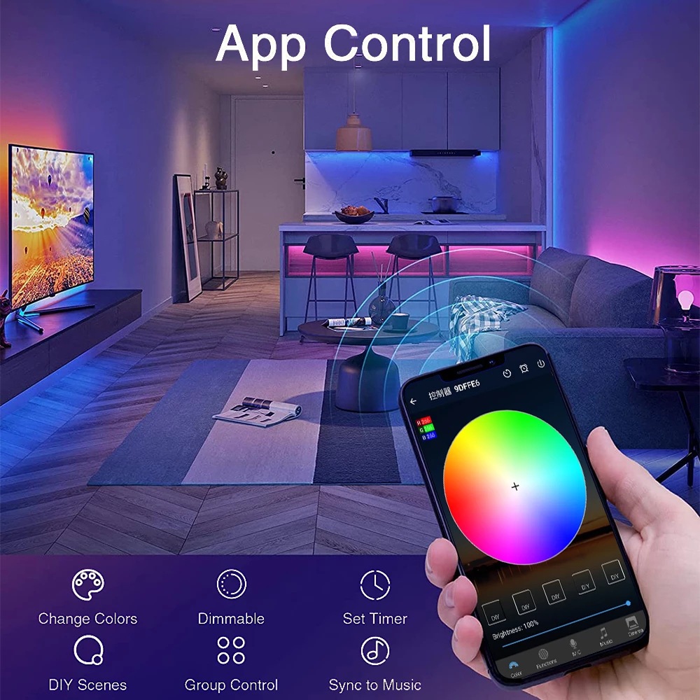 Picture of Low voltage 5050 light with WiFi light with suit LED lighting APP remote control alexa smart light bar