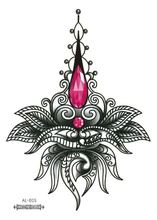 Picture of Cross-border New Waterproof Chest Tattoo Sticker Original Big Figure Sexy Flower Arm Tattoo Sticker Disposable Tattoo Sticker