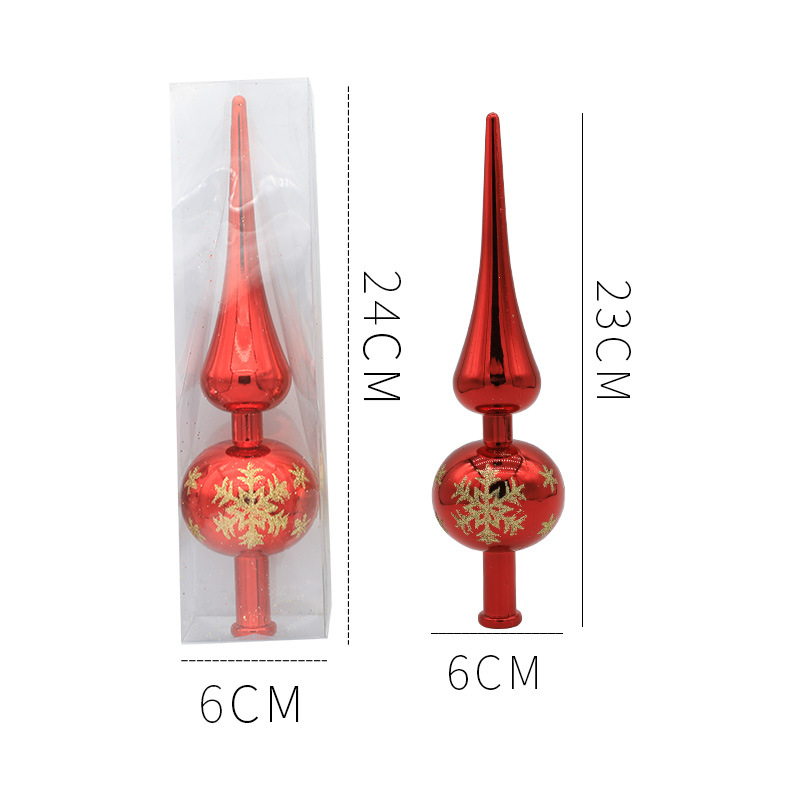 Picture of New gourd tree top star plastic plating painted Christmas tree top decoration props Christmas ball crafts pointed