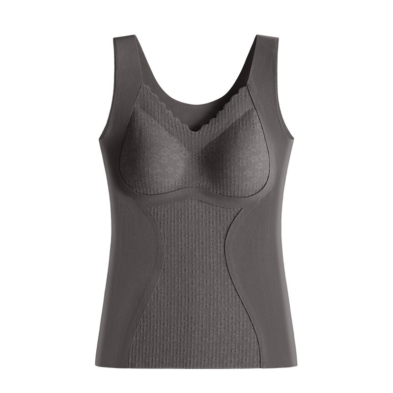 Picture of New Oxygen Lace Thermal Vest Paclitaxel Chest Pad Cationic Traceless Heating Light Plastic Thermal Underwear for Women
