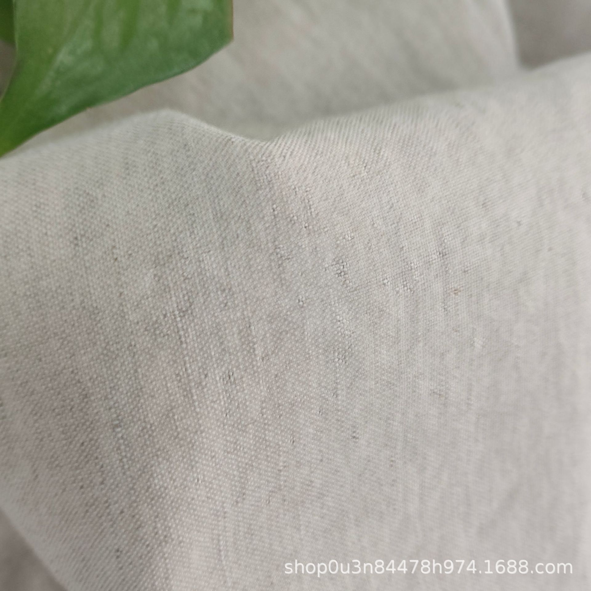 Picture of French Linen Cotton Single Primary Color Enzyme Washed Fabric Linen Cotton Natural Color Sand Washed Bedding Fabric