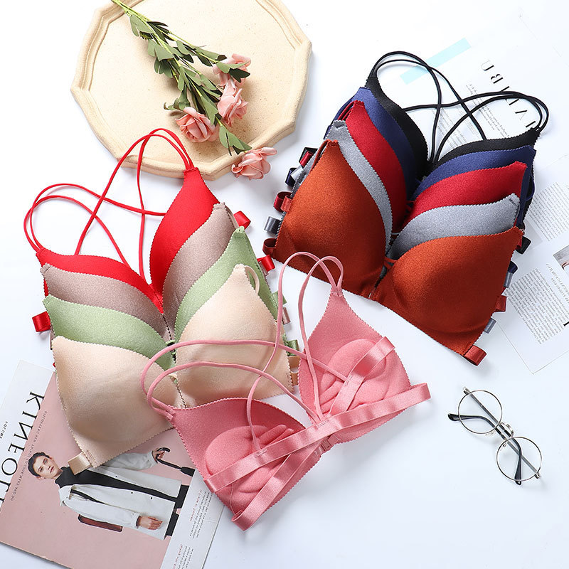 Picture of Beautiful Back 3D Front Button Wrapped Chest Intimates Girl Student Suspender Tube Top Sports Sexy Wire-Free Bra Vest Intimates