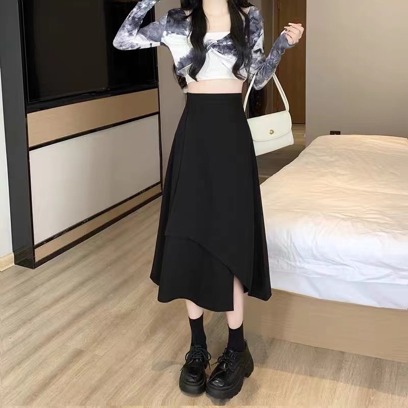 Pregnant women's skirt autumn high-grade casual irregular loose skirt Autumn Mid-length belly support skirt autumn and winter fashion