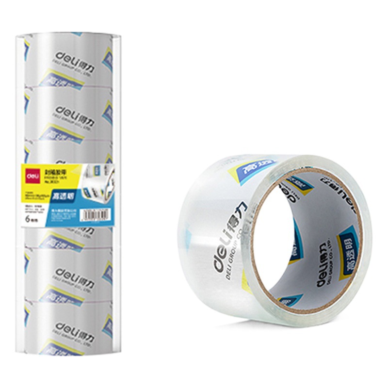 Deli 30323/30325 transparent sealing tape 6cm express packaging sealing large tape wide tape wholesale
