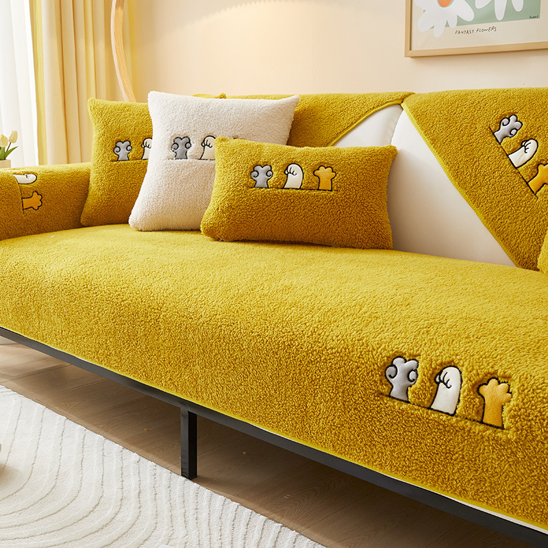 Picture of Lamb Velvet Winter Sofa Cushion Non-Slip Cushion 2025 New All-Inclusive Sofa Cover Full Cover Cloth Wholesale Soft
