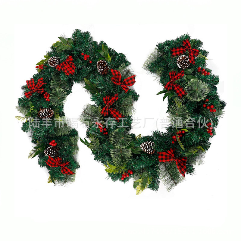 Christmas Wreath Door Hanging 180/270cm Artificial Decorations Christmas Tree Rattan Hanging Decorations Scene Layout Door