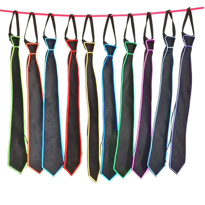 Picture of El Cold Light Luminous Tie Halloween Christmas Decoration Tie Glitter Tie Cold Light Tie Luminous Props