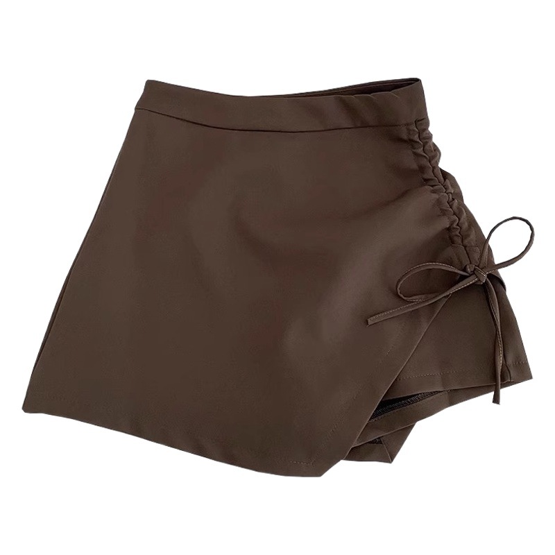 2024 New Spring Skirt Women's High Waist Design Pleated Drawstring Lace-up A- line Skirt Slimming Hip Skirt