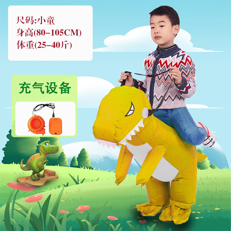 Picture of Dinosaur Inflatable Suit Kidsren's Mount Clothes Doll Funny Halloween Kindergarten Performance Costume Outdoor Performance Costume