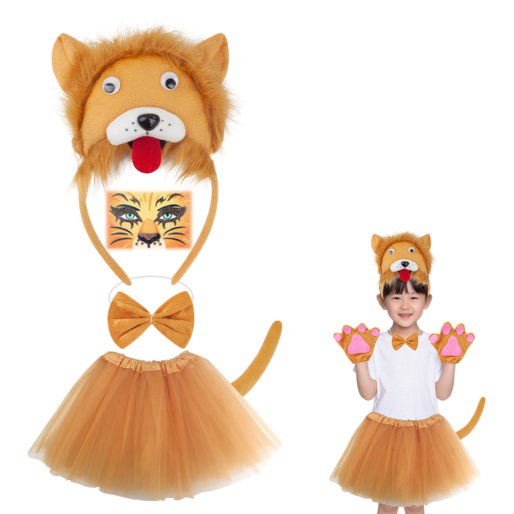 Children's Cartoon Animal Forest Headband Halloween Masquerade Props Three-dimensional Lion Headband Props