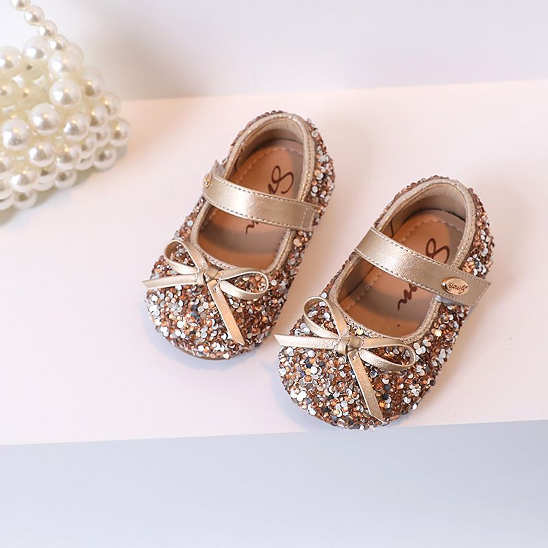 Baby Girl Princess Shoes Autumn New Fashion Baby Soft Sole Toddler Shoes Girls Leather Shoes Girls Crystal Shoes Single Shoes