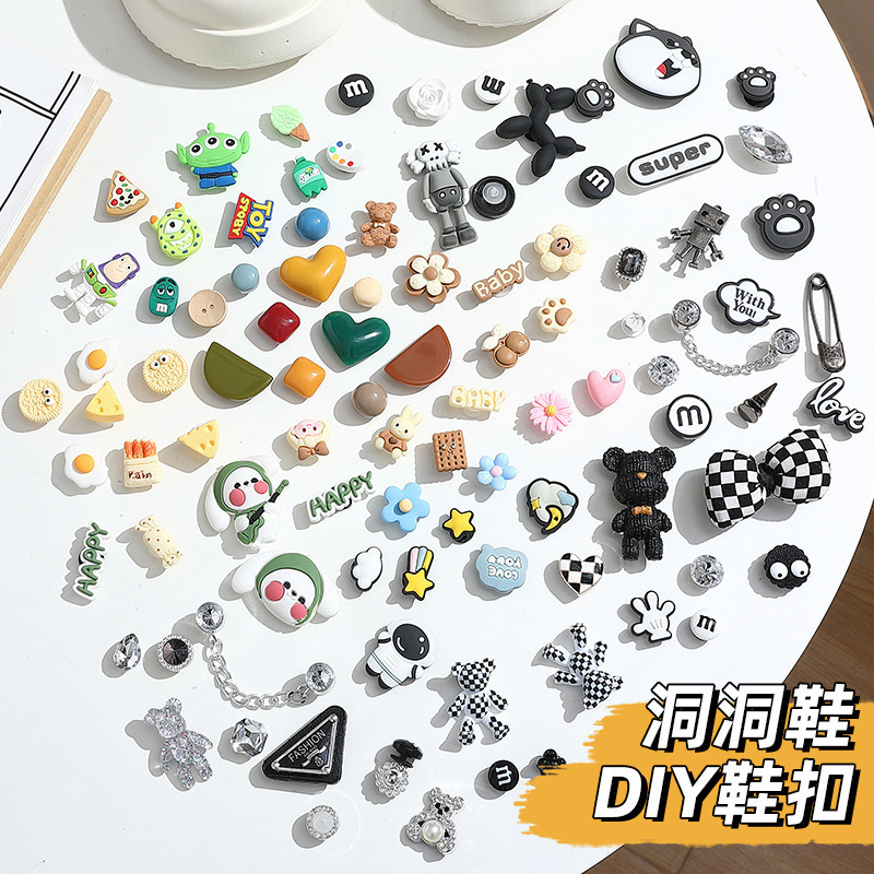 Hole Shoes Accessories Women's Adaptable diy Shoe Buckle Cartoon Buz Lightyear Three-dimensional Decoration Removable Sesame Street Buckle