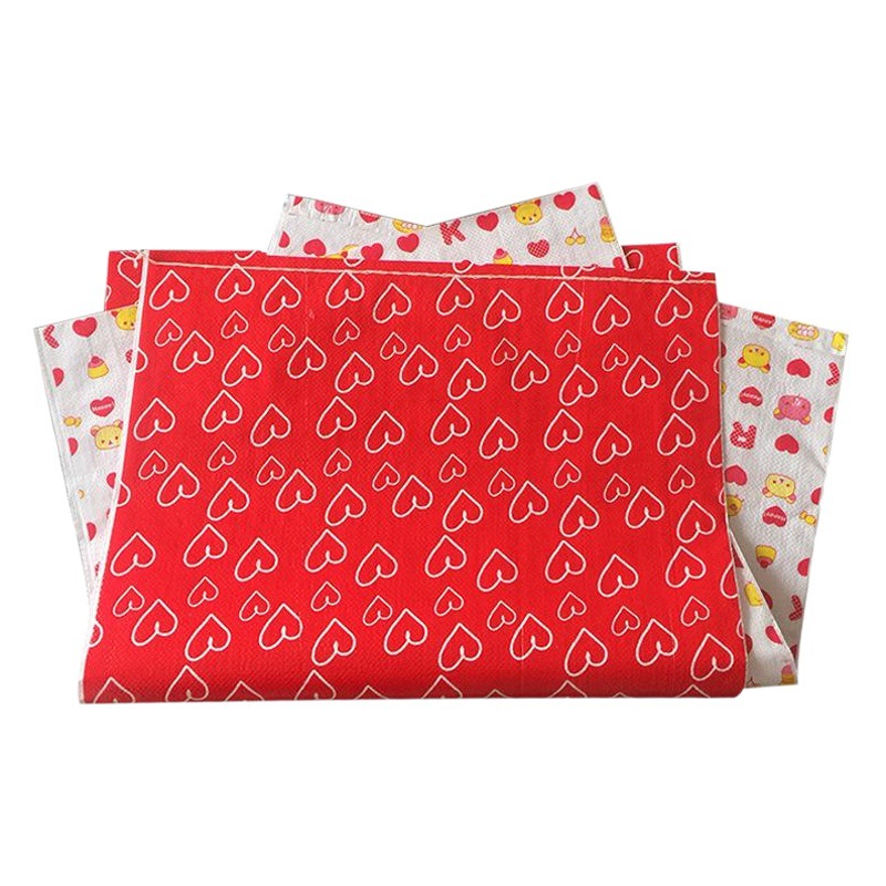 Plush toy packaging bag color film waterproof cartoon red heart gift bag large plastic woven bag wholesale