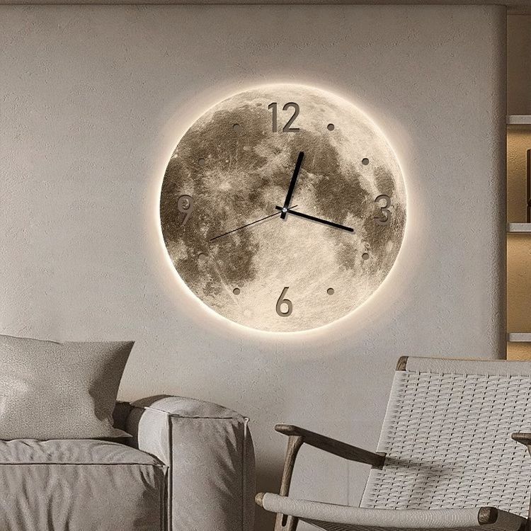 High-End Clock Wall Clock Living Room Home Fashion Popular 2025 New Decorative Painting Wall Hanging Creative Clock Wall Lamp