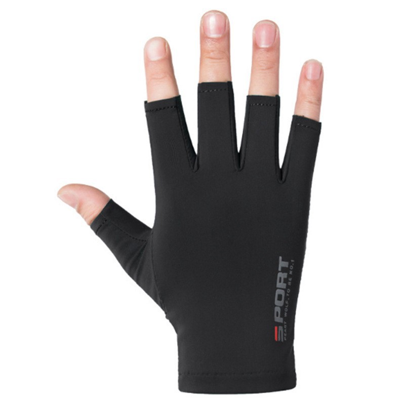 Picture of Spring and summer ice silk half finger riding gloves sunscreen non-slip fitness high elastic comfortable quick-drying driving gym gloves