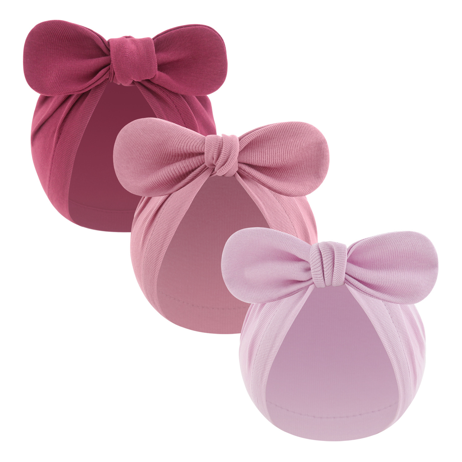 Picture of New children's solid color turtle cap baby Indian cap baby ball knotted cap ins Europe and America wholesale rabbit ear cap