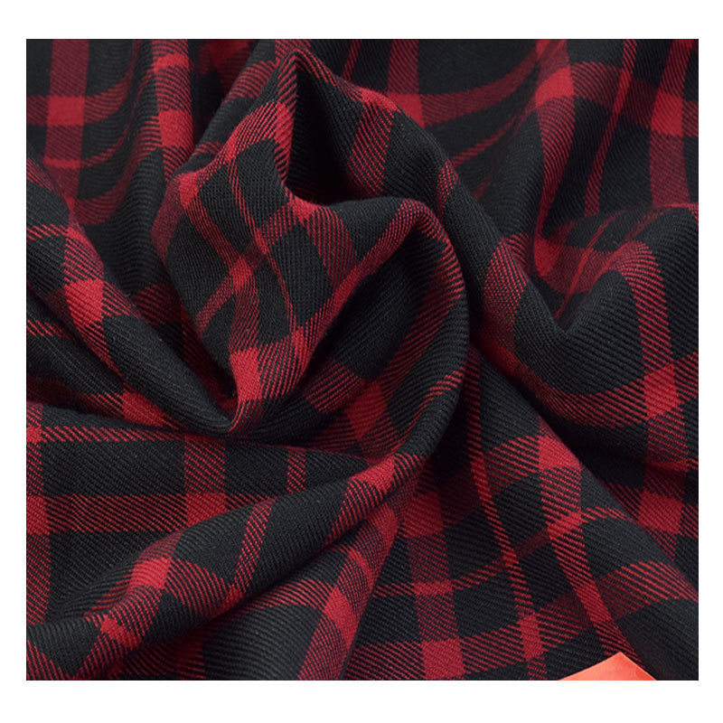 Stretch Plaid Polyester Viscose Yarn-dyed Fabric Stretch Pants Plaid Shirt Skirt Fabric