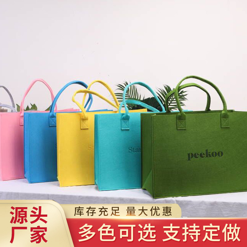 Picture of Felt Bag Custom Accompanying Gift Cartoon Felt Handbag One-year-old Hundred-day Banquet Handmade Felt Handbag Gift Bag