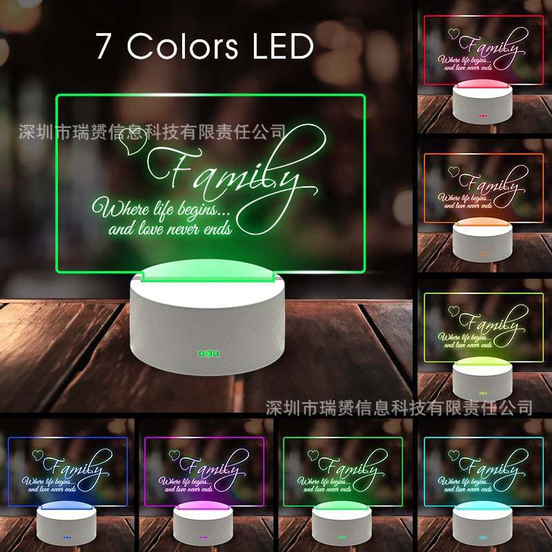 Message Board colorful transparent luminous acrylic note Board erasable Message small whiteboard home memo