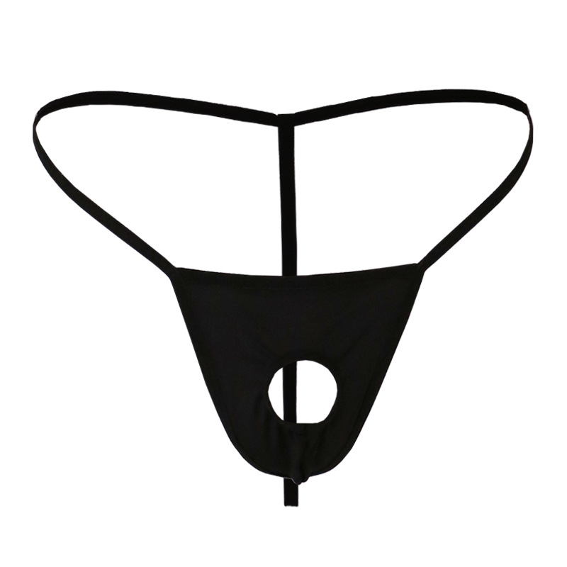 Men's Sexy Underwear, Sexy Exposed Hole Thong, Leaking Butt T-Pants, Large Stretch Men's Underwear, Processing and Wholesale