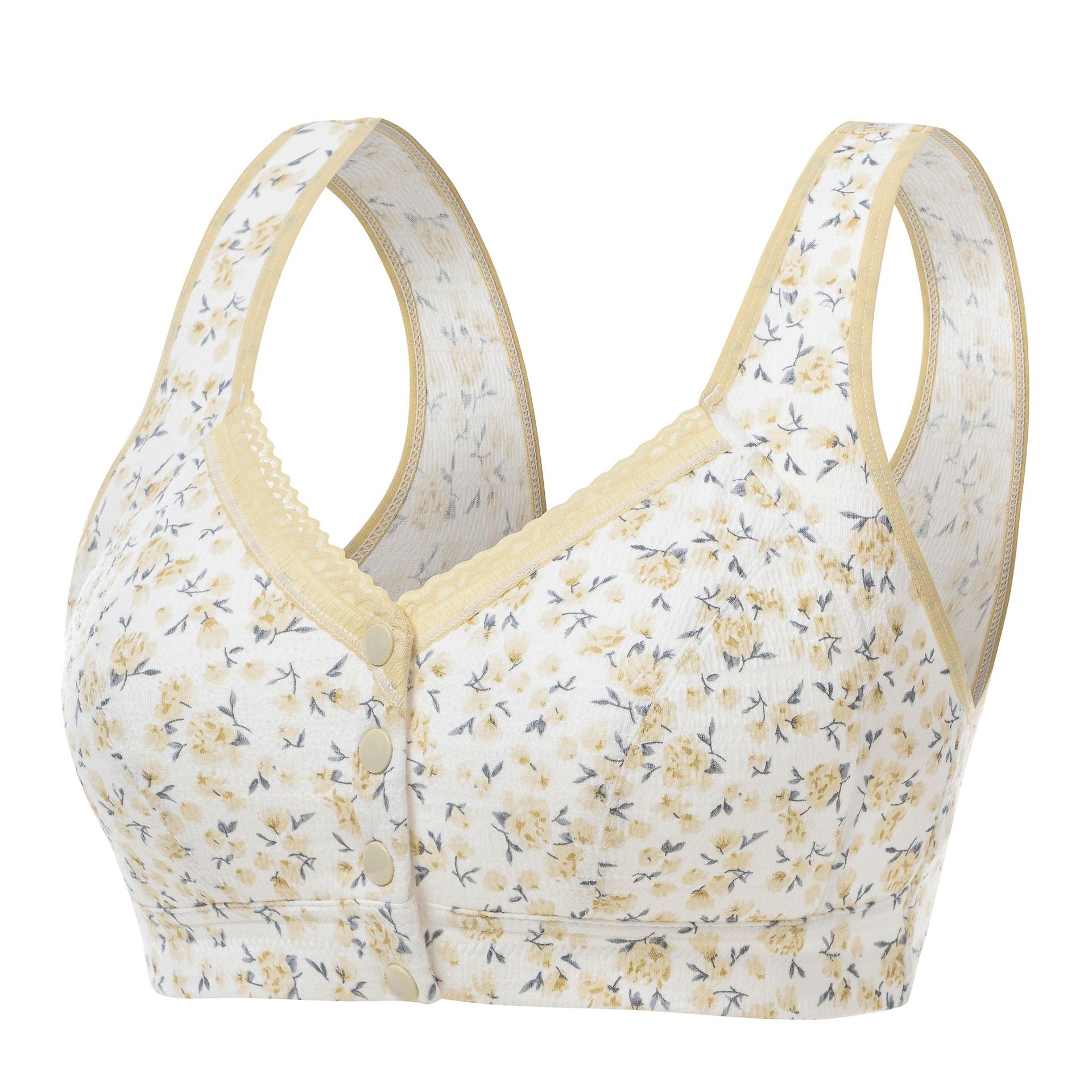 Picture of New Middle-Aged and Elderly Bra Front Button Vest Style Mother's Bra Large Size Comfortable Mother-In-Law Intimates Gift Cotton Sleep