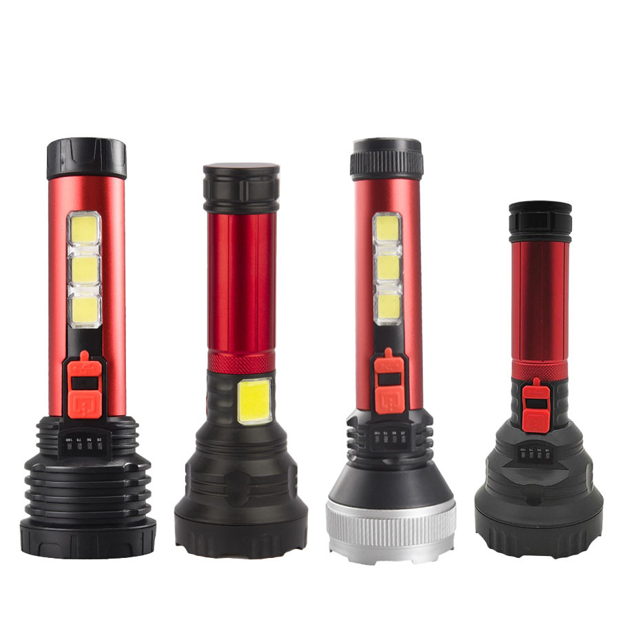 Picture of Zoom Strong Light Aluminum Alloy Flashlight USB Charging Power Display Cob Side Light Outdoor Long-Range Flashlight Lightweight