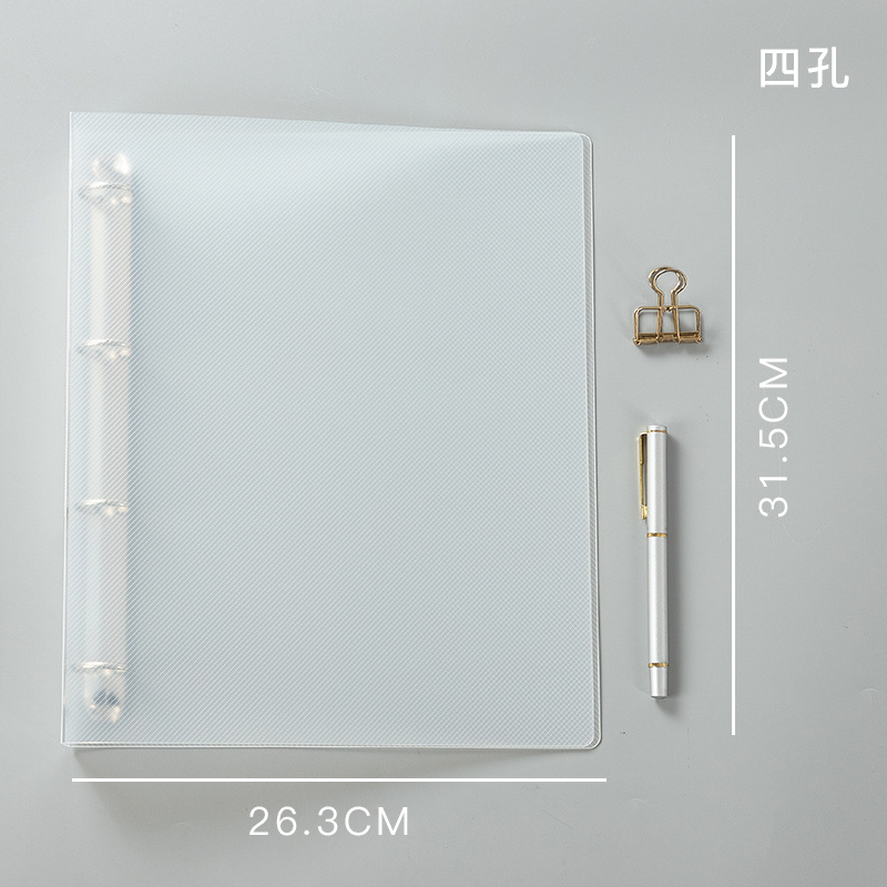 Picture of A4 Binder Punched Folder 2 Holes 3 Holes 4 Holes Transparent PP Office Data File Storage Folder Set-System
