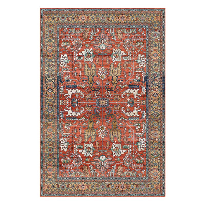 Cross-Border Spot Ethnic Style Persian Carpet 3D Printed Crystal Velvet Carpet American Retro Living Room Bedroom Bedside Blanket