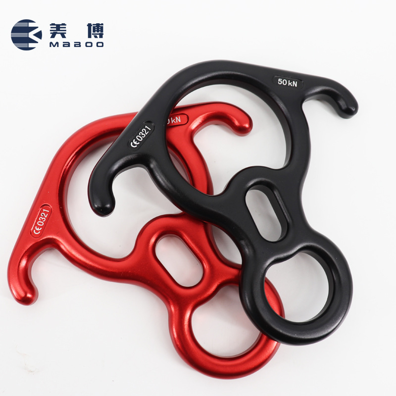 Picture of 50KN Outdoor 8-shaped Ring Descender Descender Descender Cable Descender Rock Climbing Climbing Climbing Buckle Slowly Descender Ring Horn 8-shaped Ring