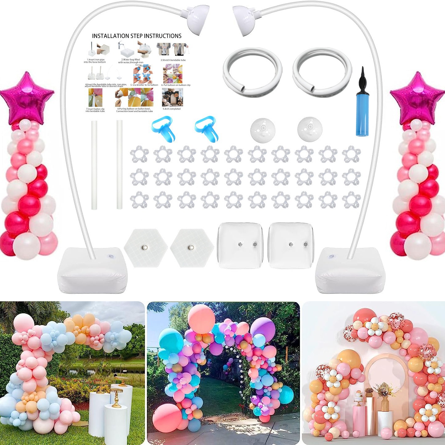 2.5m balloon arch bracket suit free bending modeling balloon column birthday party wedding decoration arch