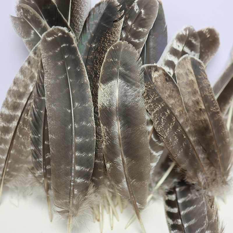 Picture of Wholesale natural striped flower chicken nest feather feather feather DIY craft jewelry decoration handmade accessories material turkey feather