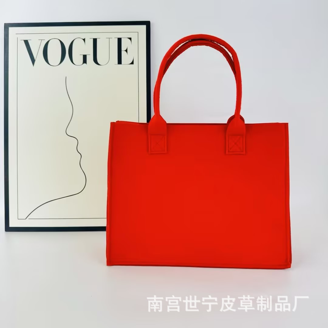 Picture of Felt Bag Customized Large-Capacity Work Clothing Shopping Felt Tote Bag Handbag Corporate Annual Meeting Souvenir Gift Bag
