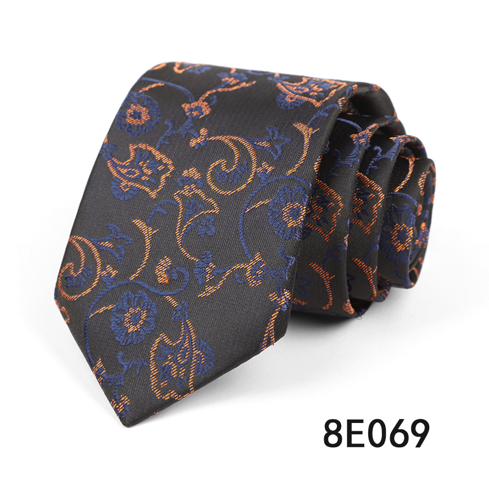 Picture of Men's Tie Business Casual Stripesd Tie 8cm Polyester Jacquard Embroider Print Tie Wholesale Formal Wear