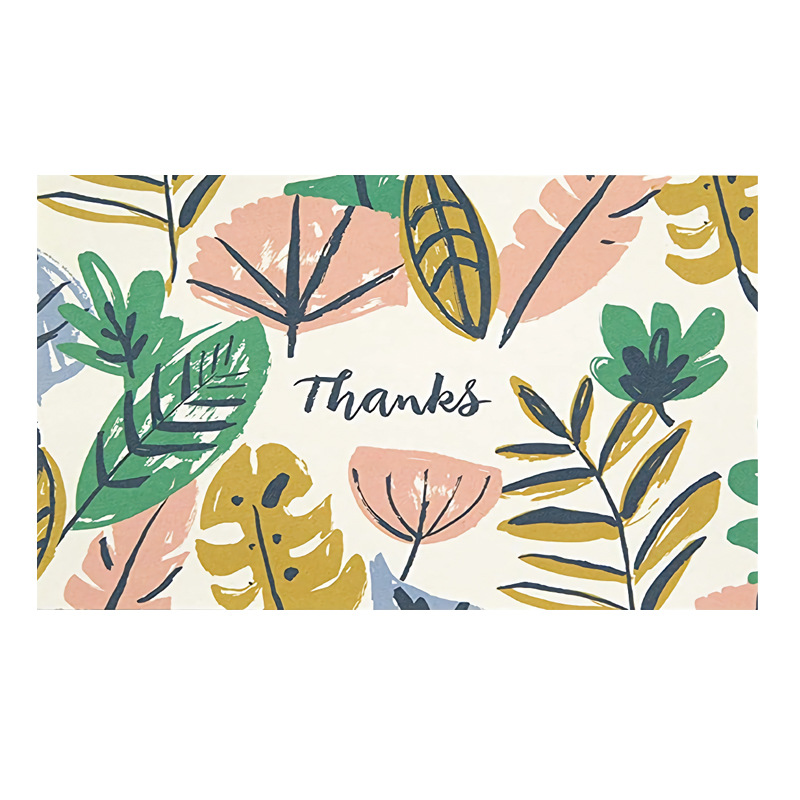 Picture of 50 sheets/pack vintage flower thank you card handwritten blank blessing gift card postcard gift decoration greeting card