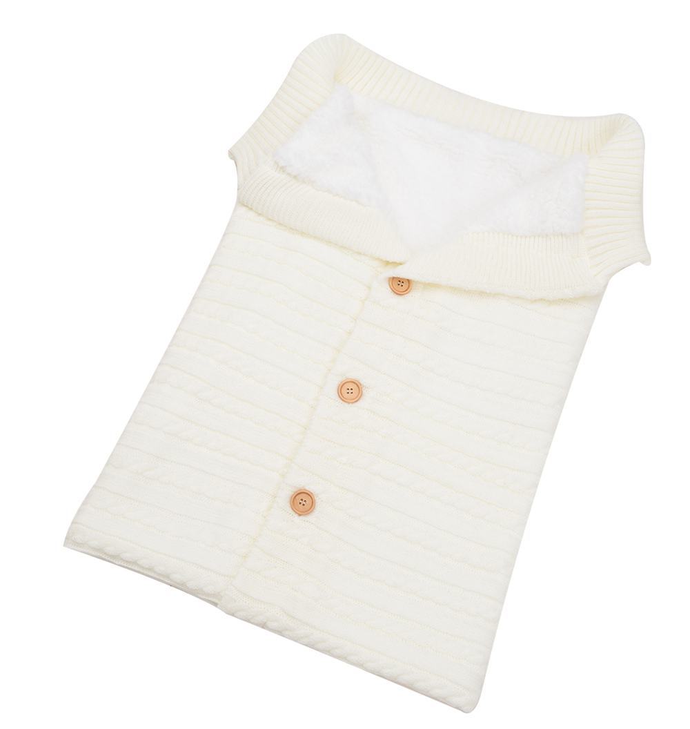 Picture of Wool Knitted Velvet Thickeneded Button Sleeping Bag, Warm and Anti-Jump Sleeping Bag, Baby Outdoor Stroller Sleeping Bag