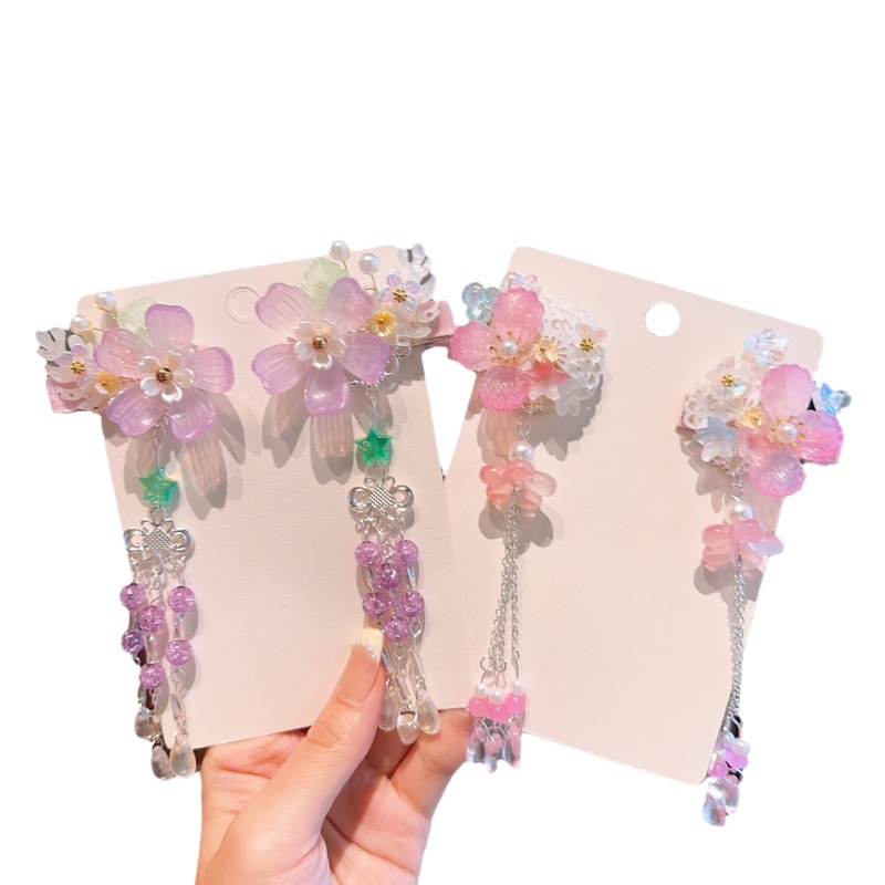 Picture of New Hanfu Headwear Children's Ancient Dress Princess Tassel Hairpin Chinese Style Little Girl's Antique Step Hairpin Headwear