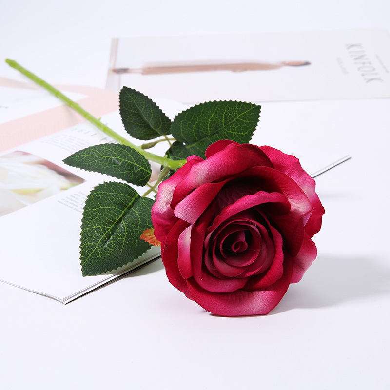 Picture of Cross-Border Supply Velvet Rose Home Decoration Wedding Bouquet Gothic Halloween Black Rose Simulated Rose