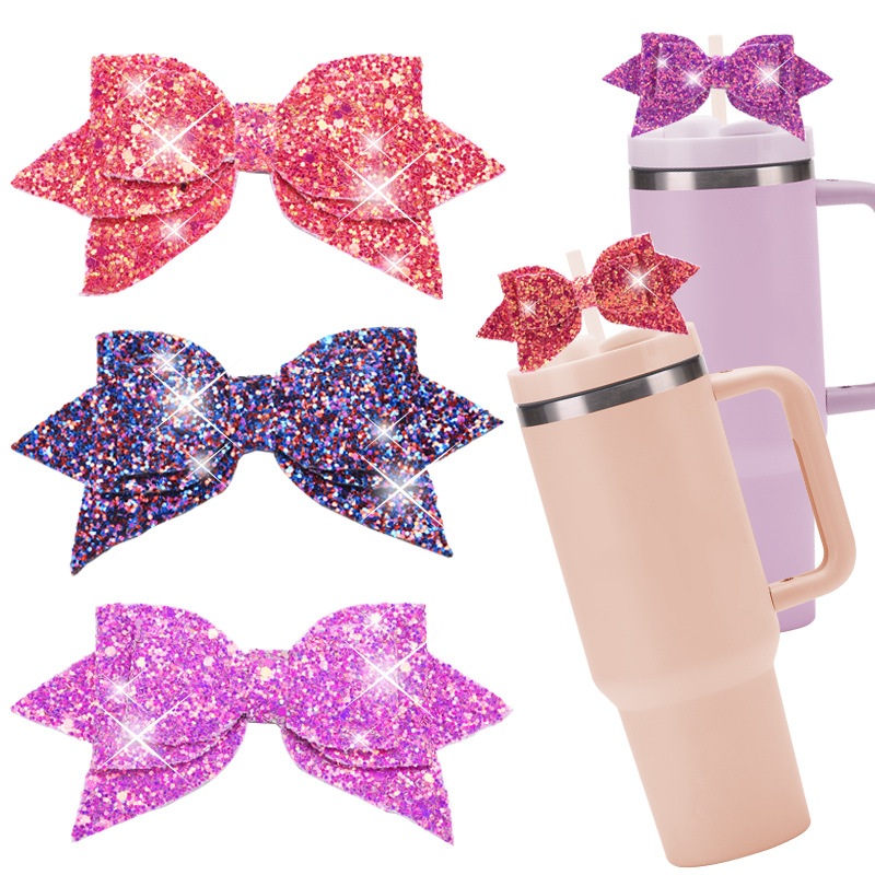 2025 Europe and the United States cross-border Amazon new cup pendant accessories glitter bow diy ice bully cup