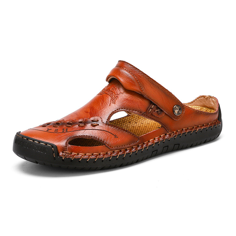 Cross-border Foreign Trade New Men's Sandals Hollow Sandals Dual-purpose Baotou Casual Sandals Breathable Beach plus size for Men