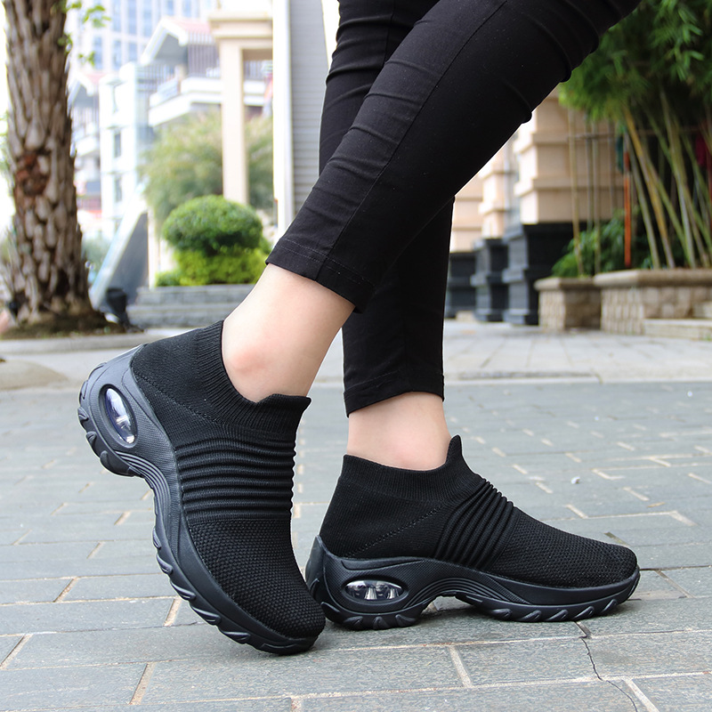 Picture of Cross-Border Hot Style Large Size Women's Shoes Air Cushion Fly Woven Casual Shoes Slip-On Shoes Fashion Rocking Shoes Quanzhou Sports Shoes