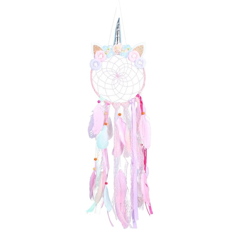 ins Style Unicorn Dream Catcher Girl's Heart Best Friend Gift Dream Catcher Wall Decoration Feather Pendant Dream Catcher