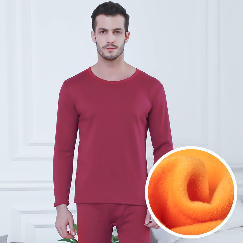 Picture of Gold Velvet Thermal Intimates for Men, Large Size Fleece-Lined and Thickeneding, Couple's Autumn Clothes and Long Pants, Cold-Proof Thermal Intimates Set for Women