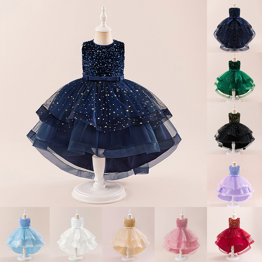 Picture of Cross-Border Girls' Dress Princess Dress European and American Sequined Flower Girl Fluffy Tail Skirt Children's Catwalk Stage Performance Clothing