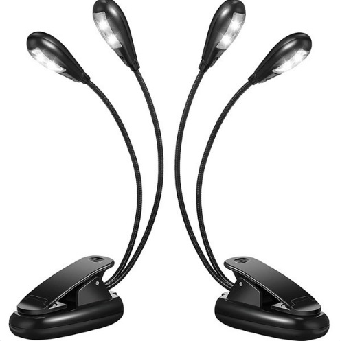 Music Stand Lamp Piano Guitar Erhu Musical Instrument Clip-on Table Lamp Nightlight Double Rod 4 Lamp Double Rod 8 Lamp
