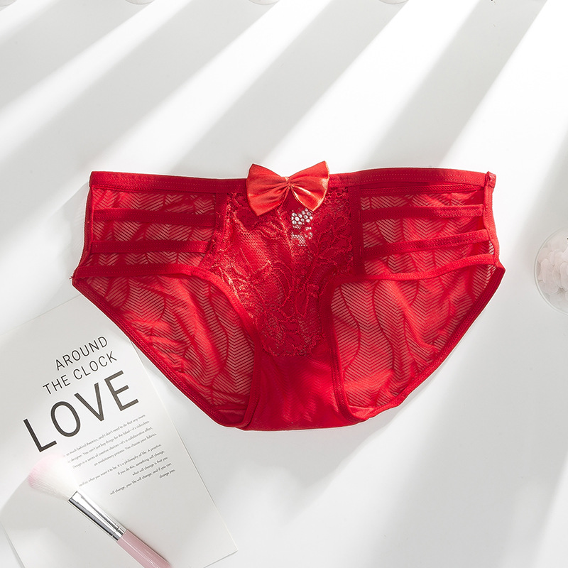 Picture of Youtao sexy lace underwear women's low waist hollow-out temptation hip lifting breathable mesh seamless women's briefs