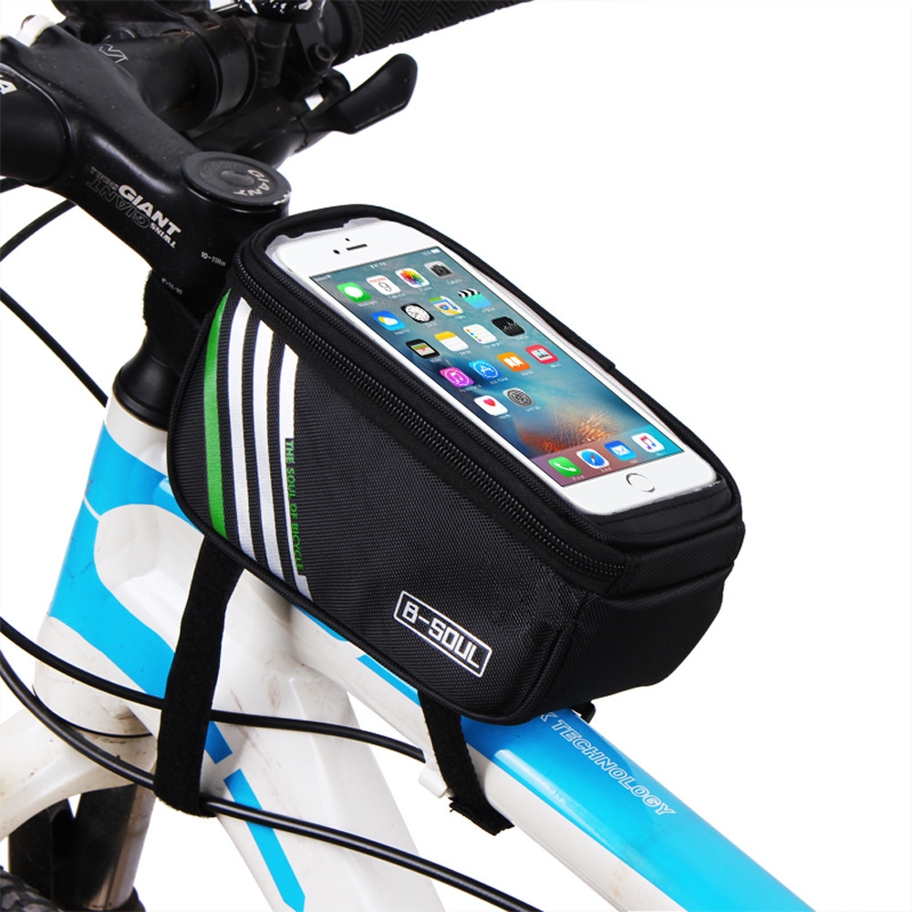 B- SOUL bicycle bag touch screen mountain bike saddle bag tube bag mobile phone bag riding equipment 5 5.7 inch
