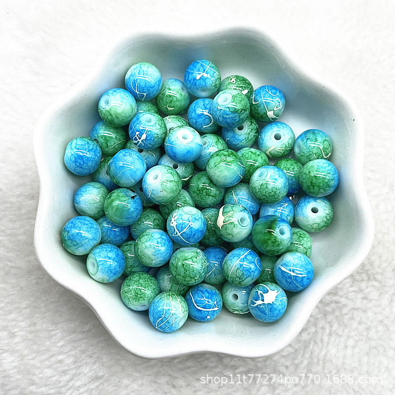 Picture of In stock two-color round beads glass beads loose beads handmade diy bracelet accessories wholesale necklace jewelry beaded material